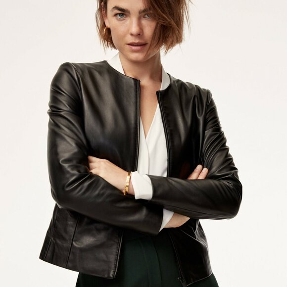 Babaton Leather Jacket Medium - Picture 2 of 3